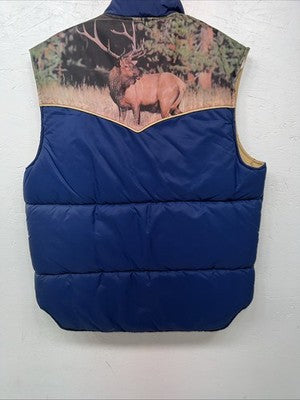 New Men’s Miller Navy Deer Puffer Vest Medium Q-602