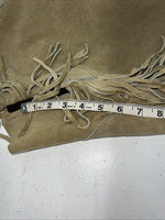 NOS Tan Show Chaps With Fringe Adjustable Waist 42” L-39