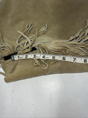 NOS Tan Show Chaps With Fringe Adjustable Waist 42” L-39