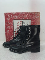 New Youth Black Lace Up Texas Brand Cowboy Boots. B 1350 5 D. 2-163