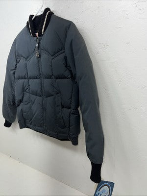 New Comfy Women Charcoal Puffer Jacket Size 12 #05650 LLL-47
