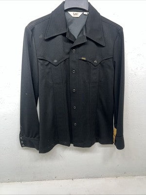 New Men’s Black Lee Button Up Long Sleeve Shirt M #4001 WW-47