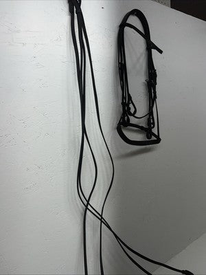 New Imperial Black Saddle Seat Bridle Set With Reins BB-8