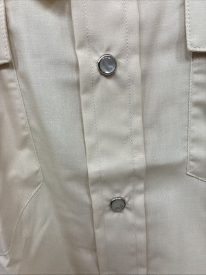 New Men’s H Bar C Tan Short Sleeve Pearl Snap 16.5 Large AA-111