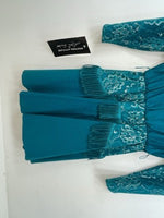 New Kids Blue Western With Fringe Western Attitude Long Sleeve Dress M 3B-118