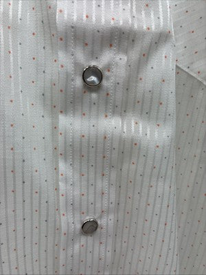 New Men’s H Bar C White Dot Design Long Sleeve Pearl Snap 15.5 Medium M-90