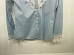 New Women’s Blue H Bar C Long Sleeve Button Up Shirt 3B-73
