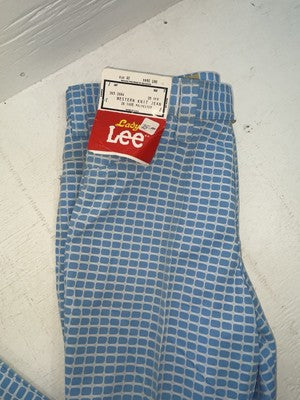 New Women’s Vintage Blue Checkered Lee Polyester Pants #2652644 NN-151