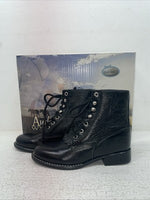 New Kids Black Lace Up Old West Cowboy Boots. 5110 13.5 13 1/2. 23-81