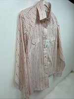 New Women’s White Horse White Red Floral Long Sleeve Pearl Snap Medium YY-58