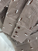 New Men’s Tem Tex Brown Designed Long Sleeve Pearl Snap 17 XL O-49