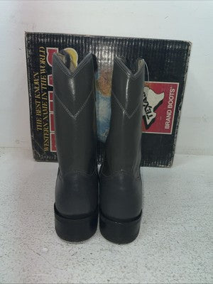 New Youth Gray Texas Brand Cowboy Boots. 3205 4.5 4 1/2 D. 22-109