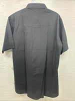 New Men’s ELY Cattleman Black Western Short Sleeve Pearl Snap 16 Large T-53