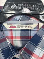 New Women’s Cumberland Blue Red Plaid Long Sleeve Pearl Snap 2XL GG-14