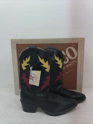 New Kids Black Bronco Cowboy Boots. C 1860 13 D. 23-44