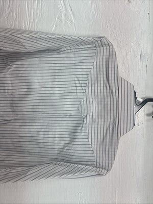 New Kids White Horse Gray Stripe Long Sleeve Pearl Snap Large DD-29
