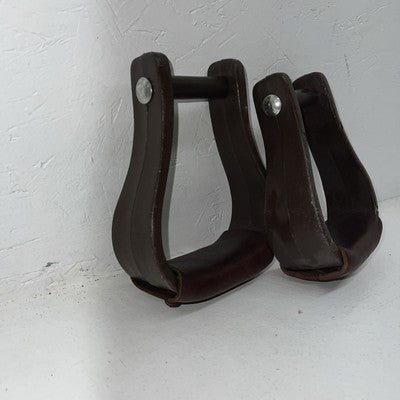 New Brown Plastic With Leather Stirrups FF-6