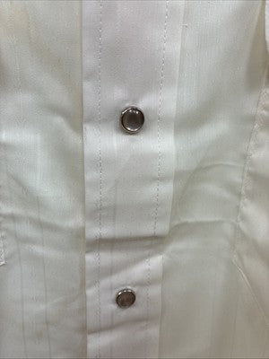 New Men’s Panhandle Slim Off White Long Sleeve Pearl Snap 16 Large Q-80