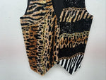 New Men’s Fashion Fantasy Black Cheetah Zebra Tuxedo Suit Vest Medium WW-62