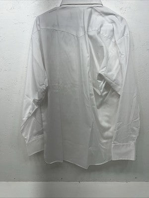 New Men’s White Panhandle Slim Long Sleeve Pearl Snap Shirt. 17.5x35 XL S-9