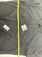 New Men’s ELY Cattleman Black Short Sleeve Pearl Snap 16.5 Large CC-21
