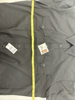 New Men’s ELY Cattleman Black Short Sleeve Pearl Snap 16.5 Large CC-21