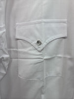 New Men’s ELY Cattleman White Long Sleeve Pearl Snap 16.5 X 35 Large CC-52