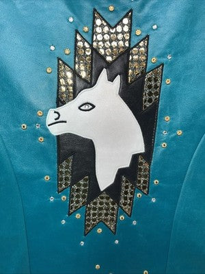New Women’s Turquoise 1849 Authentic Ranchwear Horse Vest XL #3729 WW-32