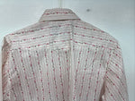 New Women’s White Horse White Red Floral Long Sleeve Pearl Snap Medium YY-58