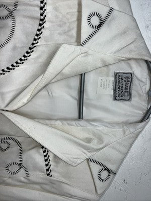 New Women’s White HbarC California Ranchwear Long Sleeve Shirt Medium WW-17