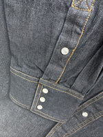 New Men’s ELY Cattleman Dark Blue Jean Long Sleeve Pearl Snap XL M-80