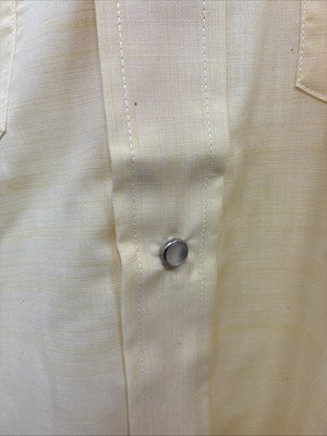 New Men’s Mesquite Yellow Long Sleeve Pearl Snap 15.5 X 34 Medium R-24