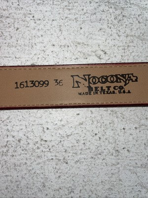 New Red Genuine Leather Nocona Stitched 36” Belt #1613099 Z-25