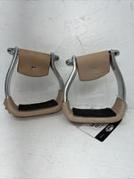 New Tough 1 Silver Aluminum Angled Stirrups 2” #57-9992 FF-11