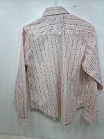 New Women’s White Horse White Red Floral Long Sleeve Pearl Snap Medium YY-58