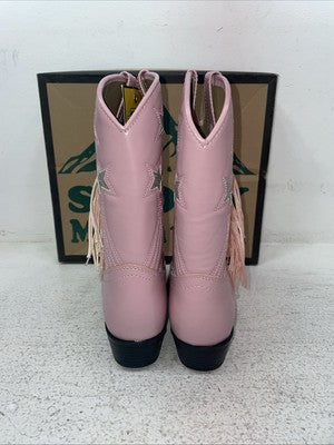 New Youth Pink With Fringe Smoky Mountain Cowboy Boots. 1058 J C 3. 22-4