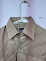 New Kids Denver Tan Long Sleeve Pearl Snap Size 10 YY-61
