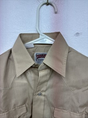 New Kids Denver Tan Long Sleeve Pearl Snap Size 10 YY-61