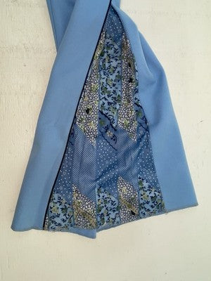New Vintage Blue Floral Panhandle Slim Polyester Pants #76M2216 ZZ-2