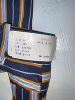 New Vintage Blue And Brown Striped Fenton Polyester Pants #656 SS-76