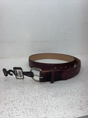 New Red Genuine Leather Nocona Stitched 36” Belt #1613099 Z-25