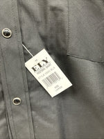 New Men’s ELY Diamond Black Western Design Long Sleeve Pearl Snap Large AA-18
