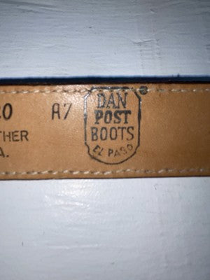 New Brown Genuine Leather Dan Post Tooled 34” Belt #5820 Z-134
