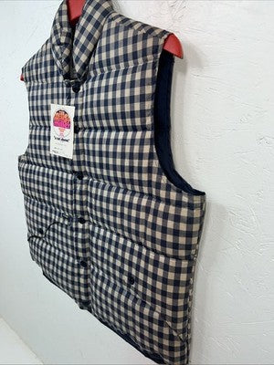 New Women’s Miller Blue Plaid Puffer Vest Medium #020-2101 UU-5