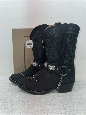 New Kids Black Smoky Mountain Cowboy Boots. 3283 C 13.5 13 1/2. 23-88