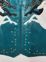 New Women’s Turquoise 1849 Authentic Ranchwear Horse Vest XL #3729 WW-32