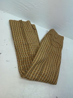 New Vintage Brown Checkered Ranchmount Polyester Pants #7390 SS-88