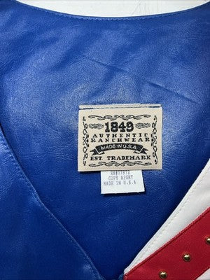 New Women’s 1849 Authentic Ranchwear Red White Blue Western Show Vest M WW-75