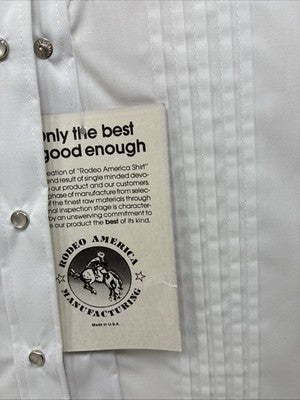 New Women’s Miss Rodeo White Long Sleeve Pearl Snap Size 13/14 TT-31 