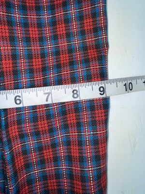 New Vintage Blue And Red Plaid Polyester Pants #5423719 3A-125